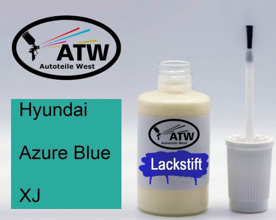 Hyundai, Azure Blue, XJ: 20ml Lackstift, von ATW Autoteile West.